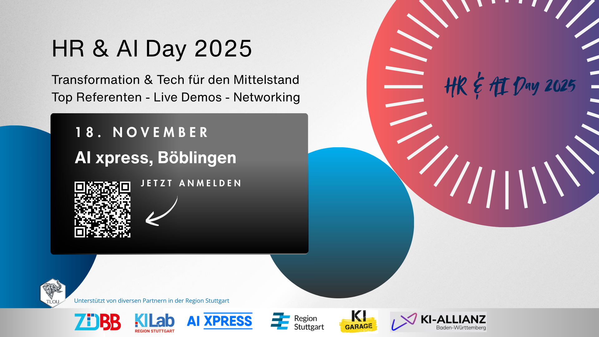 Visual zum HR & AI Day am 18.11.2025 im AI xpress in Böblingen