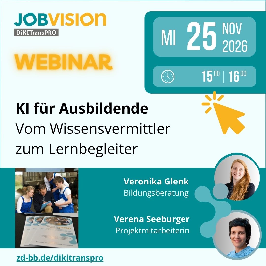 Visual zum Webinar - KI für Ausbildende