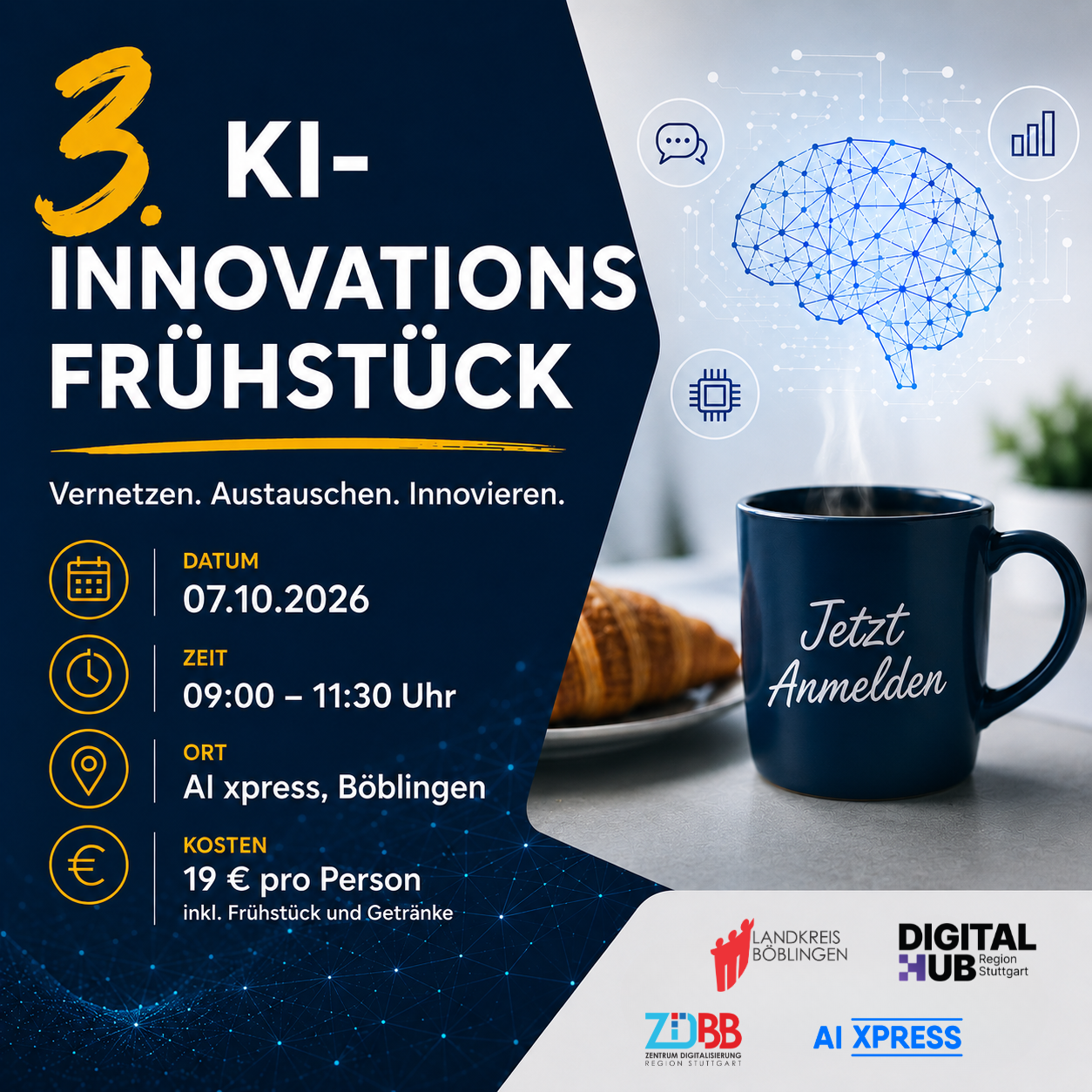 Visual für das dritte KI-Innovationsfrühstück 2026